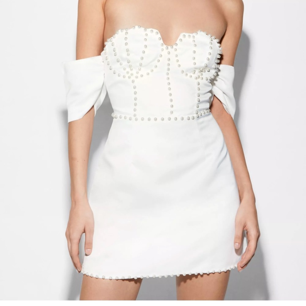 Premium Tailored Pearl Embellished Dress from Nasty Gal